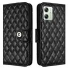 For Motorola Moto G54 EU / Brazil Rhombic Texture Flip Leather Phone Case with Lanyard(Black) - 2