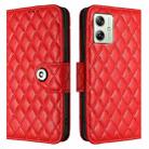 For Motorola Moto G54 Power Rhombic Texture Flip Leather Phone Case with Lanyard(Red) - 2