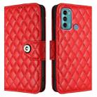 For Motorola Moto G60 / G40 Fusion Rhombic Texture Flip Leather Phone Case with Lanyard(Red) - 2