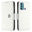 For Motorola Moto G60 / G40 Fusion Rhombic Texture Flip Leather Phone Case with Lanyard(White) - 2