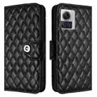 For Motorola Moto X30 Pro Rhombic Texture Flip Leather Phone Case with Lanyard(Black) - 2