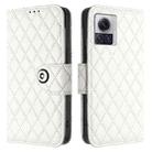 For Motorola Moto X30 Pro Rhombic Texture Flip Leather Phone Case with Lanyard(White) - 2