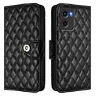 For Motorola Moto G05 Rhombic Texture Flip Leather Phone Case with Lanyard(Black) - 2