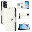 For Motorola Moto G05 Rhombic Texture Flip Leather Phone Case with Lanyard(White) - 1