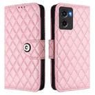 For Motorola Moto G05 Rhombic Texture Flip Leather Phone Case with Lanyard(Pink) - 2