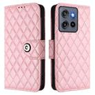 For Motorola Moto G Stylus 5G 2025 Rhombic Texture Flip Leather Phone Case with Lanyard(Pink) - 2