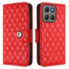 For Motorola Moto G15 / G15 Power Rhombic Texture Flip Leather Phone Case with Lanyard(Red) - 2