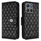 For Motorola Moto G15 / G15 Power Rhombic Texture Flip Leather Phone Case with Lanyard(Black) - 2