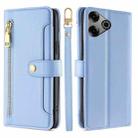 For Tecno Pova 6 Pro 5G Sheep Texture Cross-body Zipper Wallet Leather Phone Case(Blue) - 1