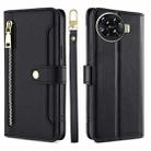 For Tecno Spark 20 Pro+ 4G Sheep Texture Cross-body Zipper Wallet Leather Phone Case(Black) - 1