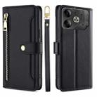 For Tecno Pova 6 5G Sheep Texture Cross-body Zipper Wallet Leather Phone Case(Black) - 1