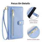 For Itel A48 Sheep Texture Cross-body Zipper Wallet Leather Phone Case(Blue) - 3