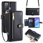 For Itel Vision 1 Pro Sheep Texture Cross-body Zipper Wallet Leather Phone Case(Black) - 1