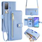 For Itel Vision 1 Pro Sheep Texture Cross-body Zipper Wallet Leather Phone Case(Blue) - 1