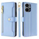 For Itel P55+ 4G Sheep Texture Cross-body Zipper Wallet Leather Phone Case(Blue) - 1