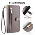 For Itel P55+ 4G Sheep Texture Cross-body Zipper Wallet Leather Phone Case(Grey) - 3