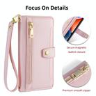 For Itel RS4 4G Sheep Texture Cross-body Zipper Wallet Leather Phone Case(Pink) - 3