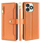 For Itel A50 4G Sheep Texture Cross-body Zipper Wallet Leather Phone Case(Orange) - 1