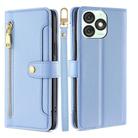 For Itel A50 4G Sheep Texture Cross-body Zipper Wallet Leather Phone Case(Blue) - 1