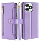 For Itel A50 4G Sheep Texture Cross-body Zipper Wallet Leather Phone Case(Purple) - 1