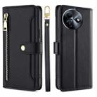 For Itel S24 4G Sheep Texture Cross-body Zipper Wallet Leather Phone Case(Black) - 1