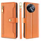 For Itel S24 4G Sheep Texture Cross-body Zipper Wallet Leather Phone Case(Orange) - 1