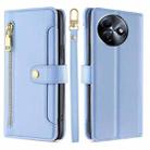 For Itel S24 4G Sheep Texture Cross-body Zipper Wallet Leather Phone Case(Blue) - 1