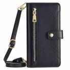 For Itel A50C 4G Sheep Texture Cross-body Zipper Wallet Leather Phone Case(Black) - 2