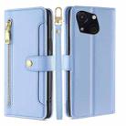 For Itel A50C 4G Sheep Texture Cross-body Zipper Wallet Leather Phone Case(Blue) - 1