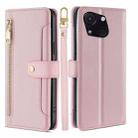 For Itel A50C 4G Sheep Texture Cross-body Zipper Wallet Leather Phone Case(Pink) - 1