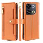 For Itel P65 Sheep Texture Cross-body Zipper Wallet Leather Phone Case(Orange) - 1