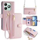 For itel A90 4G Sheep Texture Cross-body Zipper Wallet Leather Phone Case(Pink) - 1