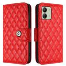 For Xiaomi Redmi 13C 4G Rhombic Texture Flip Leather Phone Case with Lanyard(Red) - 2