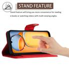 For Xiaomi Redmi 13C 4G Rhombic Texture Flip Leather Phone Case with Lanyard(Red) - 3