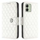 For Xiaomi Redmi 13C 4G Rhombic Texture Flip Leather Phone Case with Lanyard(White) - 2