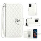 For Xiaomi Redmi Note 12 Pro Speed Rhombic Texture Flip Leather Phone Case with Lanyard(White) - 1