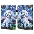 For Amazon Kindle Fire HD10 2023/2021 Coloured Drawing Stitching Smart Leather Tablet Case(Oil Painting Dog) - 1