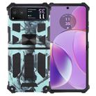 For Motorola Razr 40 Camouflage Armor Kickstand TPU + PC Magnetic Phone Case(Mint Green) - 1