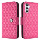 For Samsung Galaxy A34 Rhombic Texture Flip Leather Phone Case with Lanyard(Rose Red) - 2