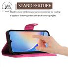 For Samsung Galaxy A34 Rhombic Texture Flip Leather Phone Case with Lanyard(Rose Red) - 3