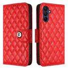 For Samsung Galaxy A35 Rhombic Texture Flip Leather Phone Case with Lanyard(Red) - 2