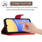 For Samsung Galaxy A35 Rhombic Texture Flip Leather Phone Case with Lanyard(Red) - 3