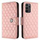 For Samsung Galaxy A53 5G Rhombic Texture Flip Leather Phone Case with Lanyard(Coral Pink) - 2