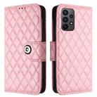 For Samsung Galaxy A53 5G Rhombic Texture Flip Leather Phone Case with Lanyard(Pink) - 2