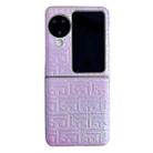 For OPPO Find N3 Flip Pearlescent Paint Gradient Geometric Leather Phone Case(Purple) - 1