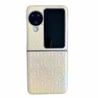 For OPPO Find N3 Flip Pearlescent Paint Gradient Geometric Leather Phone Case(Gold) - 1