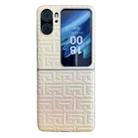 For OPPO Find N2 Flip Pearlescent Paint Gradient Geometric Leather Phone Case(Gold) - 1