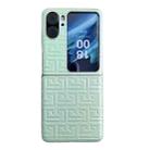 For OPPO Find N2 Flip Pearlescent Paint Gradient Geometric Leather Phone Case(Green) - 1