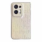 For OPPO Find N2 Pearlescent Paint Gradient Geometric Leather Phone Case(Gold) - 1