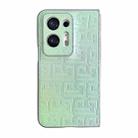 For OPPO Find N2 Pearlescent Paint Gradient Geometric Leather Phone Case(Green) - 1